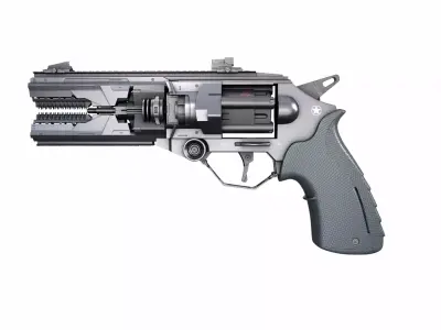 Gun Scifi Low-poly 3D model