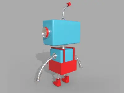 Robotic toy robot Low-poly 3D model