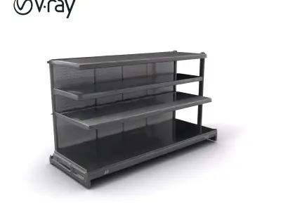 Open-frame Supermarket Shelf Tubular Framework model pack Low-poly 3D model