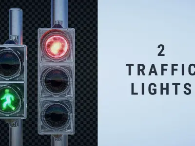  2 Traffic Lights 3D model