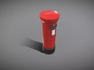Mail Post Box Low-poly 3D model