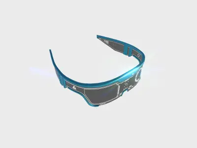 SciFi Glasses Visor 08 Light Blue - Character Design Fashion Low-poly 3D model