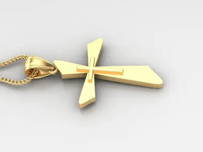 Light Gold 18K Cross Pendant 2CP023 3D print model