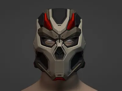 CYBER ONI - cosplay mask - DIGITAL STL FILE for 3D printing 3D print model