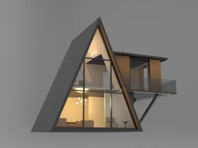 Tent 1 triangular house 3D model