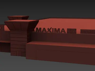 Maxima supermarket Low-poly 3D model