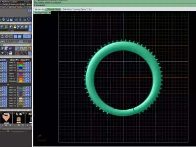Wide Ribbed Halo Gold Ring 3D print model