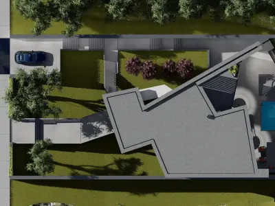 G2 HOUSE Modern beach house villa  with interior and landscape 3D model