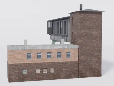 Signal gantry box Low-poly 3D model