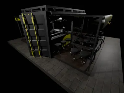 Container Stall Low-poly 3D model