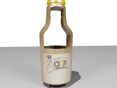 Bottle Shaped Stall Low-poly 3D model