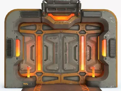 Sci-Fi Door v2 Low-poly 3D model