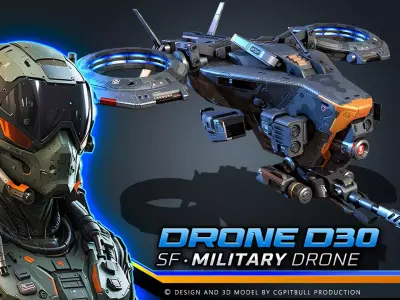 SF - DRONE D30 Low-poly 3D model