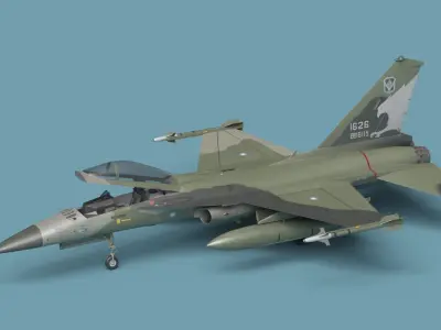  AIDC F-CK-1 Ching-Kuo Fighter Jet Green Rigged for Cinema 4D 