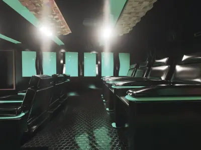 cinema room with lights Free 3D model