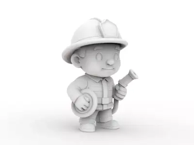 Cartoon Firefighter 3D Printable 3D print model purchase