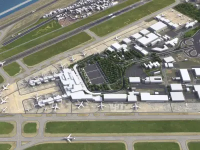 Beirut - Rafic Hariri 3D Airport Low-poly 3D model