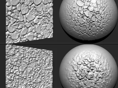 Stone Gravels VDM brushes  Alpha and Noise Low-poly 3D model