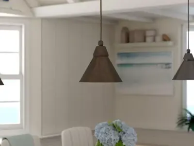 Quesenberry Light Single Cone Pendant - 5 Colour Free 3D model