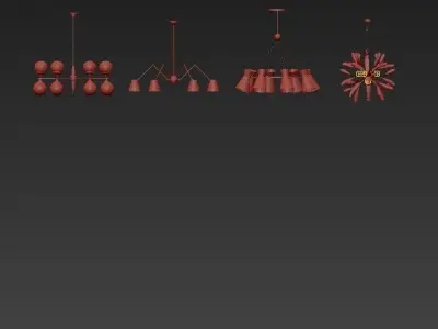 Clarkson chandelier with flowers 3D model