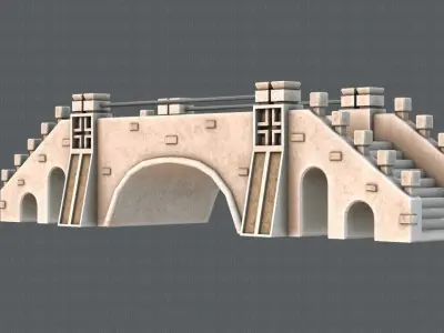 Bridge V01 Low-poly 3D model