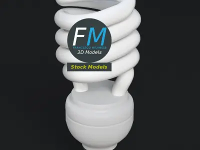 GE-style fluorescent light bulb lamp 3D model