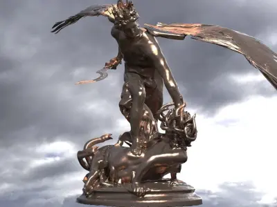 Perseus Statue Action Wings 3 3D model
