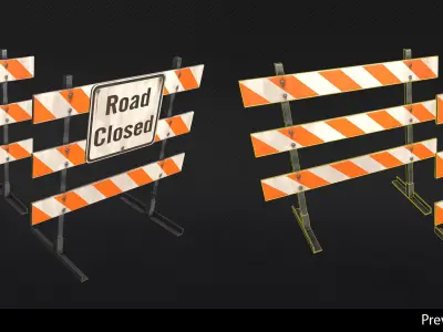 Type III Barricade - In-Game Ready Low-poly 3D model