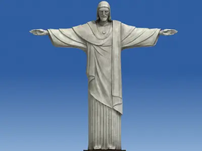 Realistic Christ Redeemer Statue 3D 3D print model