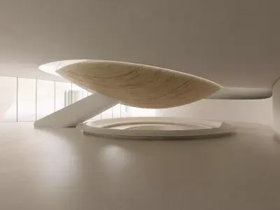 Futuristic Organic Architecture Interior 3D model