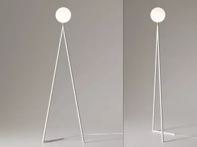 One Globe-One Cone Floor Lamp 3D model