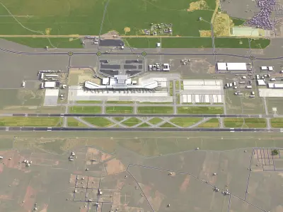 Hyderabad Rajiv Gandhi Airport - HYD Low-poly 3D model