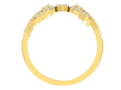 Light Weight Yellow Gold Diamond Ring  -ZA RN 7825 3D print model