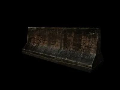 Concrete barriers Low-poly 3D model