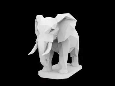 Geometric Elephant Sculpture 3D Print Model 3D print model