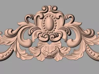 Door decorative flower 3D STL model used for CNC router E009 3D model