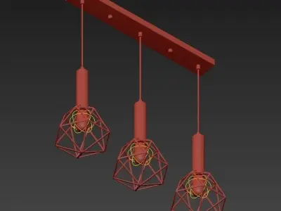 Cascade Geometric Pendant Lamp 3D model