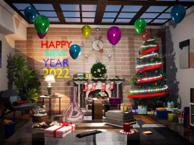 Christmas Package 120 Assets Low-poly 3D model