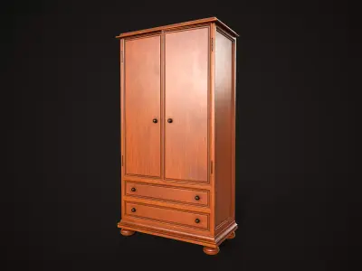 Vintage wardrobe Low-poly 3D model