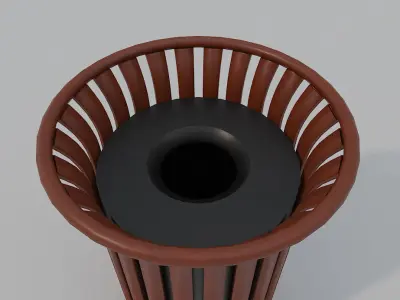 Low Poly PBR Trash Can Low-poly 3D model