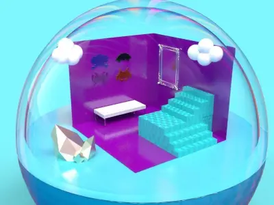 glassy home 3D model