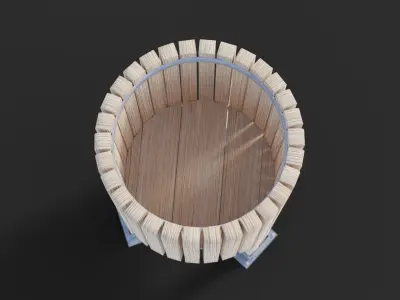 Salou Low Poly  Trash Bin 3D model