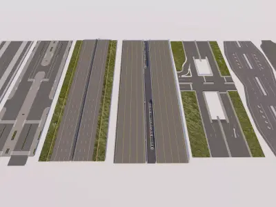Road Pack - Extended-City Roads 3D model order