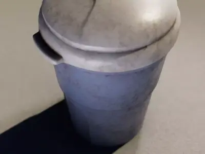 NYC - Old Style Domestic Bin - High Poly 3D model