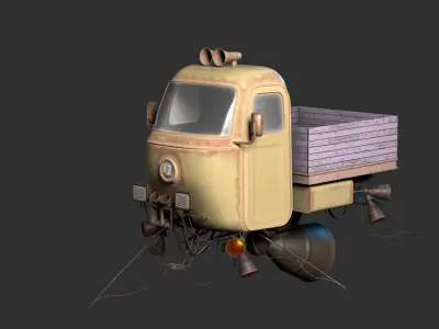 dieselpunk motocarro 3D model