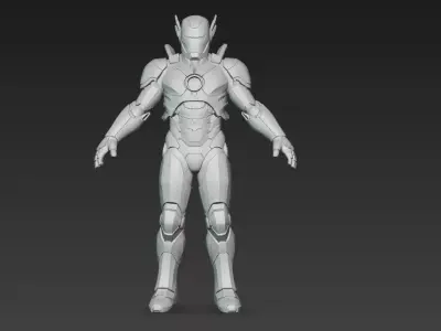 Advanced Blue Power Armor Futuristic Sci-Fi Exoskeleton 3D Model 3D model