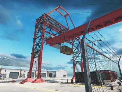 Module Based Harbor Creator Low-poly 3D model