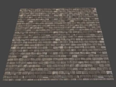 brickwork tiled floor with bricks 3D model