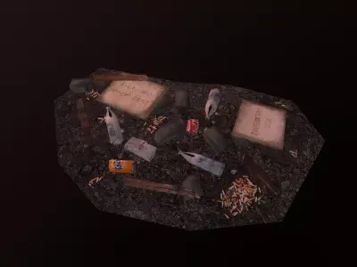 Set of garbage Low-poly 3D model