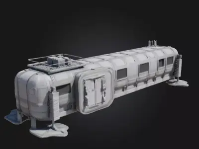 Futuristic Habitat Module  Sci-Fi Living Pod 3D model